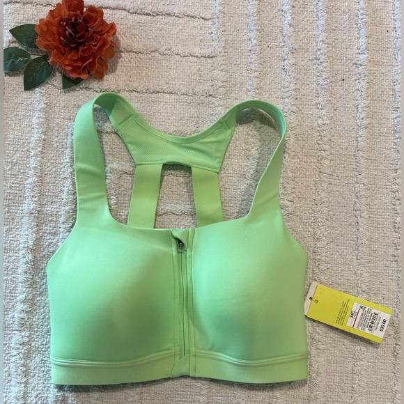 ALL IN MOTION Sculpt High Support Zip-Front Sports Bra Light Green- Size 34C - Picture 4 of 6